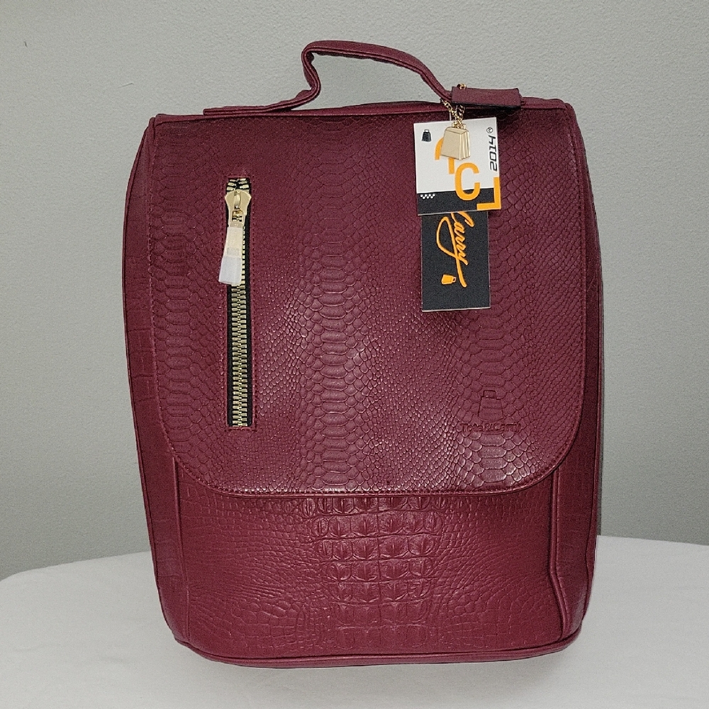 Tote & Carry Apollo Burgundy Textured Backpack